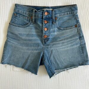Madewell Jean Shorts with Exposed Button Fly